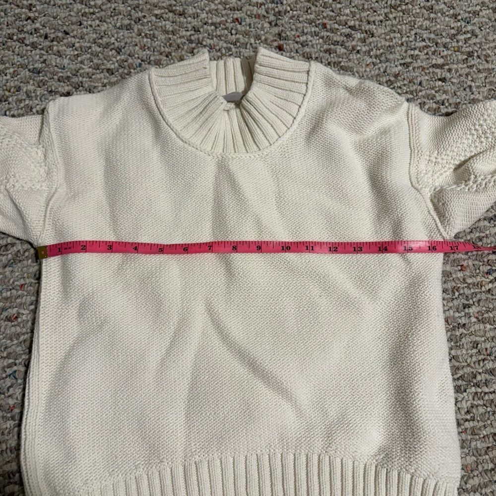 Everlane The Texture Cotton Cable Sweater in Bone - Size XS - Picture 10 of 10